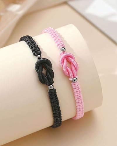 UNGENT THEM Pinky Promise Forever Love Knot Bracelets for Couples–Birthday Anniversary Valentines Christmas Gifts B0FNDC3ZRQ