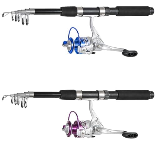 Tripquips Fishing Pole Combo, 6.9ft 2Pcs Telescopic Rods Set, Collapsible Fishing Rods, 2PCS Spinning Reel Set with Carrier Bag Freshwater Fishing Rod and Reel Combos Kits