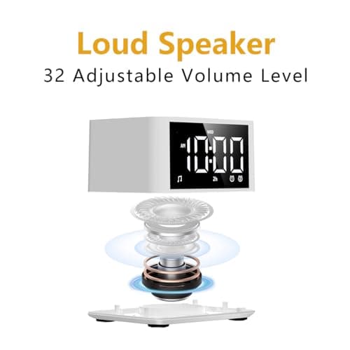 【3 in 1】 Sound Machine Dual Alarm Clock Night Light White Noise Machine 27 Sleeping Sounds for Adults Kids Precise 32 Level Volume Sleep Timer Memory Function Digital Clock with 30 Wake Up Sounds
