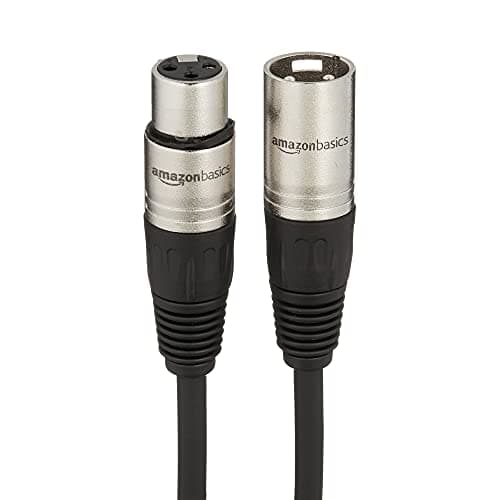 Amazon Basics XLR Microphone Cable for Speaker or PA System, Recording Studio, All Copper Conductors, Low Noise, 10 ft, Black