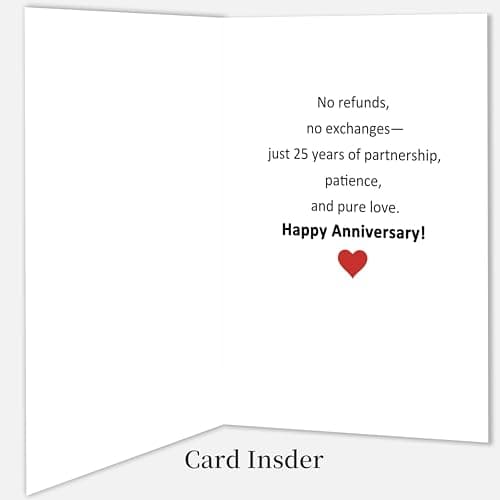 Funny 25 Year Wedding Anniversary Cards Gifts for Husband Wife Couples, 25th Anniversary Cards for Women Men 25th Anniversary Card, 25 Year Anniversary Card Gifts for Him Her B0FVTM98WX