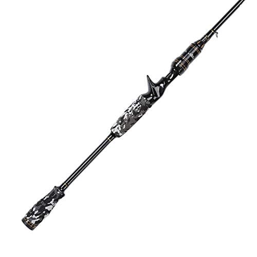 E Series - Camo Legend 2-Piece 7-Feet Casting Rod 24 Ton Carbon Fiber Baitcasting with 2 Tips - Medium and Medium Heavy Portable Bass Fishing Rod Baitcaster