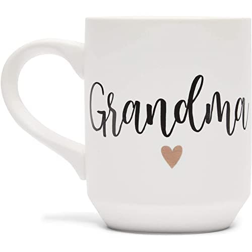 Sparkle and Bash Grandma & Grandpa Mugs - 15 Oz White 2-Pack Ceramic Modern - Grandparent Announcement Coffee Mug Set - Gifts for Grandparents First Time