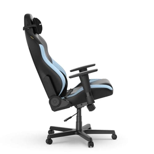 DXRacer Drifting L Ergonomic Video Gaming Chair with Lumbar Support and Headrest, Office Reclining Computer Chair for Adults, Racing Style Height Adjustable (EPU Leatherette, Black Blue)