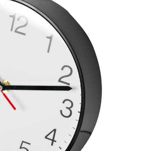 Spinaround Wall Clock, Modern Wall Clocks Battery, Silent Non-Ticking Analog Classic for Office, Home, Bathroom, Kitchen, Bedroom, School (Black,