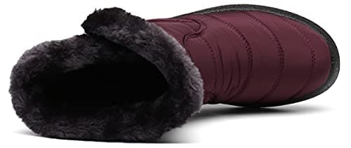Hsyooes Womens Warm Fur Lined Winter Snow Boots Waterproof Ankle Boots Outdoor Booties Comfortable Shoes for Women