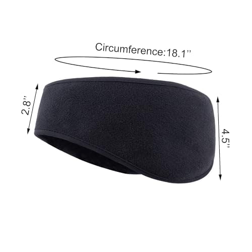 Medsuo 2 PCS Fleece Ear Warmers for Men Women, Soft Earmuffs Comfortable Winter Headband Ear Muffs Warm Ear Covers for Cold Weather Running Cycling Ski (Black)