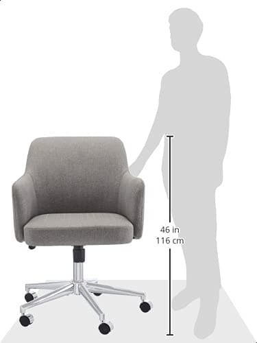 Amazon Basics Modern Home Office Desk Chair with Adjustable Height, 360 Degree Swivel, Smooth-Rolling Wheels, High-Density Foam Cushioning, Light Gray