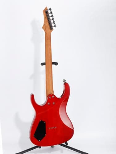 Leo Jaymz Electric Guitar Hurricane Deluxe See What You Get Series, Mahogany Body, Roasted Maple Neck, Rosewood Fretboard, Locking Tuners, Rounded Frets, Case (S-Grade, VC-0010)