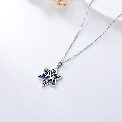ONEFINITY Tree of Life Necklace 925 Sterling Silver Abalone Shell Celtic Knot Pendant Necklace for Women Jewelry B08ZYHKWJR