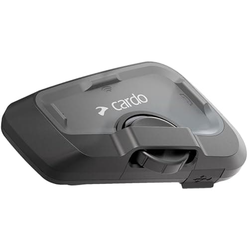 Cardo Systems FREECOM 4X Motorcycle 4-Way Helmet Bluetooth Communication System Headset Intercom, Universal Bluetooth Connectivity, Waterproof, 40mm Speakers - Single Pack