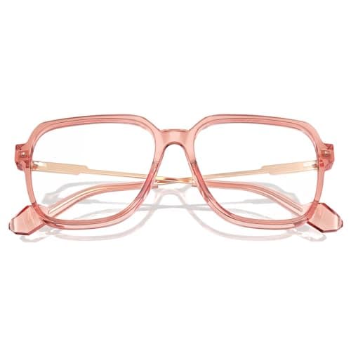 VISOONE Oversized Blue Light Blocking Glasses with Chic Square TR90 Frame and Metal Temple for Women Men REMY