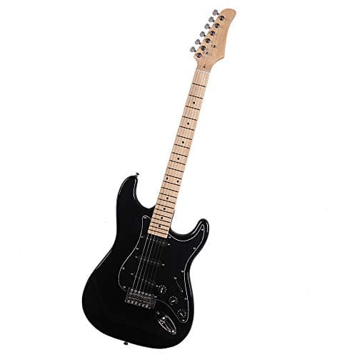 Pinikuyiro Electric Guitar 39" Complete Beginner Starter kit Full Size with 20w Amp,w/Strap,Bag,Guitar Amplifier,Power Wire,Plectrum,Tremolo Bar (Black)