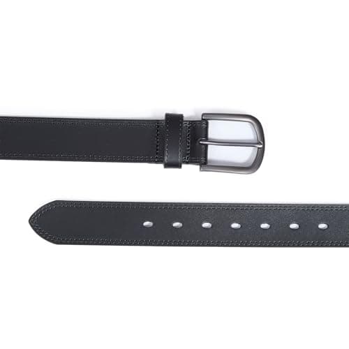 DENGFENGZHE Men's Full Grain Leather Belt for Everyday Casual Jeans, 1.5" Handmade Men Leather Belts with Gift Box