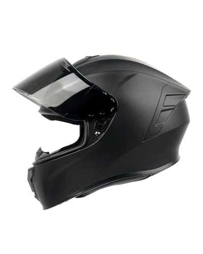 Orthrus Full Face Motorcycle Helmet for Adults Men & Women DOT Approved Motorbike Street Bike Racing Helmets with Tinted & Clear Visors (Matte Black, Large)
