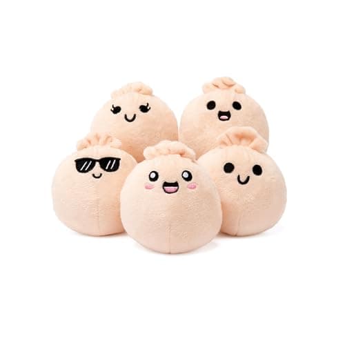Squishy Toys and Plushies, Gift Ideas for Loved Ones of All Ages, Includes 5 Plushies with Carrying Basket Emotional Support Dumplings, Cuddly Stuffed Animals by Relatable B0CFBCJL3K
