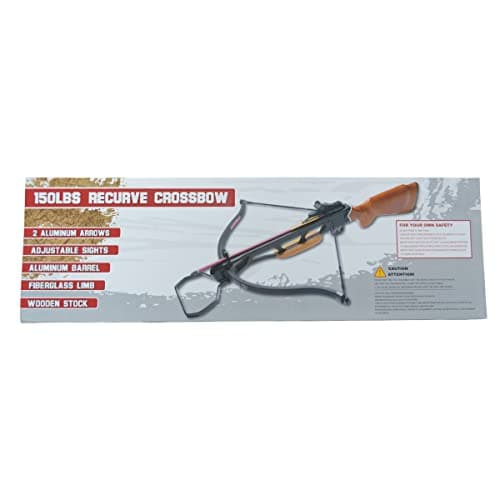150 Lbs Wood Crossbow with 2 Arrows Hunting Cross Bow