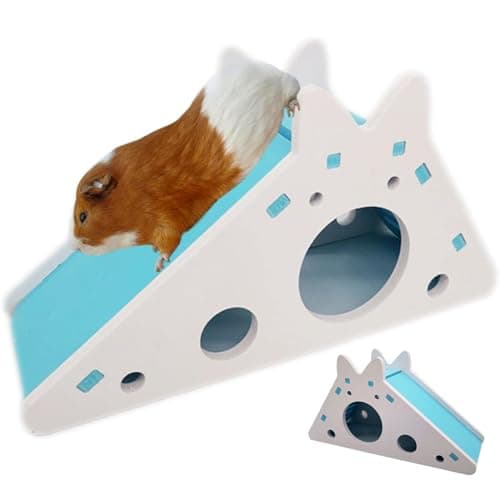 Guinea Pig Hideout, PVC Hamster Hideout Toy with Ladder, Sleeping Nest and Slide, Hamster & Guinea Pig Toys for Pigs, Bunnies, Rabbits, Chinchillas, Hamsters and Etc. Toys