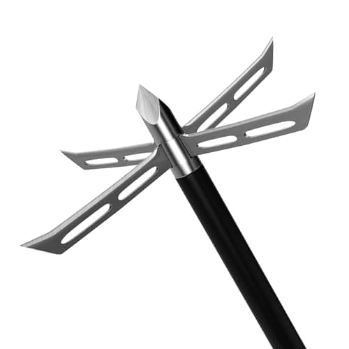 Archery Broadheads, 3PCS 4 Fixed Blade Turkey Hunting Broadheads 200Gr Arrowhead Stainless Steel Bow and Arrow Hunting Tips