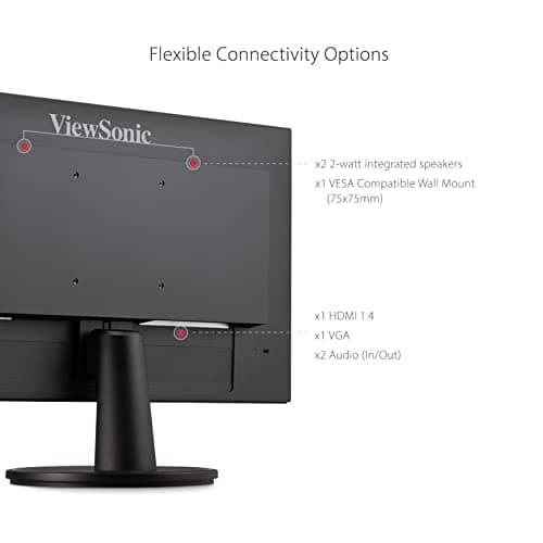 ViewSonic VS2247-MH 22 Inch 1080p Monitor, 100Hz Refresh Rate for Smooth Home and Office Viewing, Eye Care Technology, Thin Bezels, HDMI, and VGA Inputs