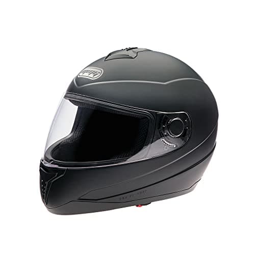 MMG Motorcycle Full Face Helmet DOT Street Legal Comes with Clear Shield and Spare Smoked Shield (MGAH26) (Matte Black, Medium)