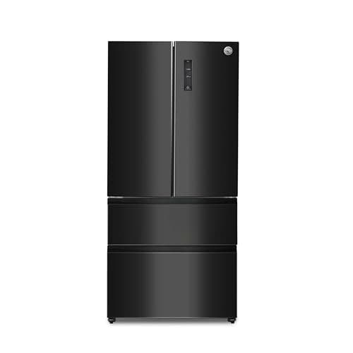 Commercial Cool 18.9 Cu. Ft. French Door Refrigerator, 33 Inch Wide Refrigerator with 2 Bottom Mount Freezer Drawers, Frost Free, LED Lighting, Digital Temperature Control, CCRF1890KB, Black