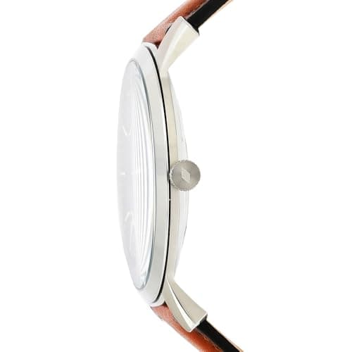 Fossil Men's Minimalist Quartz Stainless Steel and Leather Three-Hand Watch