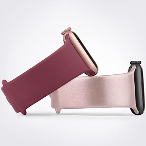 Meliya Band for Apple Watch Series 8 SE 7 6 5 4 3 2 1 45/41/40/44/38/42mm Women Men Soft Replacement Silicone Band for iWatch