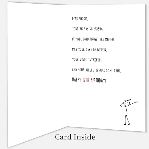 12 Year Old Birthday Gifts & Decorations for Boys Girls Nephew Niece with Gen Z Slang Meme-Inspired Design IDU 12th Birthday Card for Boys Girls Son Daughter B0GKY1X1JJ