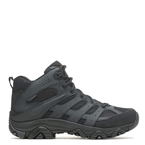 Merrell mens Moab 3 Tactical Mid Waterproof Boots, Coated Leather & Mesh Upper Combat Hiking Work Shoes