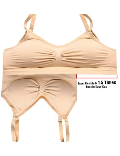 HOFISH 3PACK Full Bust Seamless Nursing Maternity Bras Bralette S-XXL with Extra Bra Extenders & Clips