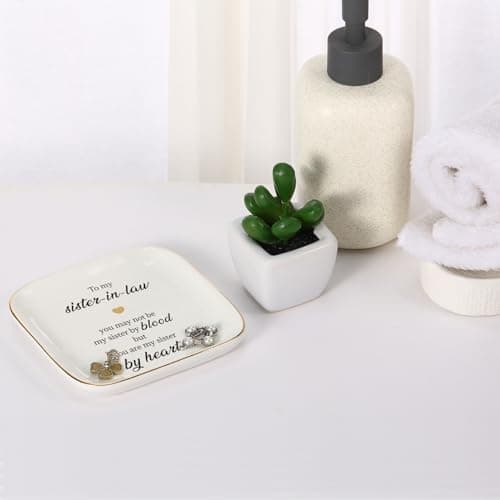 Scwhousi Ring Dish Jewelry Tray for Friend Mom Sister Maid of Honor,Birthday Mother's Day Christmas Gifts