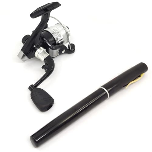 Portable Small Pen Fishing Rod And Spinning Reel Combo, 38inches Pocket Mini Fishing Kit Telescopic Fishing Pole For River Lake Reservoirs Ice And So On (Fishing Rod and Reel Combos)