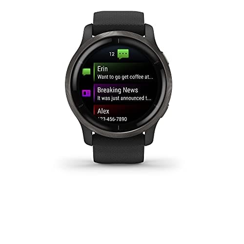 Garmin Venu 2, GPS Smartwatch with Advanced Health Monitoring and Fitness Features, Slate Bezel with Black Case and Silicone Band , 27.9 mm (Renewed)