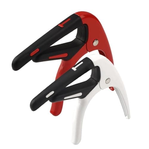 Guitar Capo for Acoustic and Electric Guitars 2 Packs Capo 6-String Acoustic Capo guitar accessories (Red-White)
