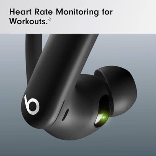 Beats Powerbeats Pro 2 - Wireless Noise Cancelling Workout Earbuds with Secure- Fit Earhooks, Up to 45-Hour Battery with Charging Case, Sweat & Water Resistant, Heart Rate Monitoring - Jet Black