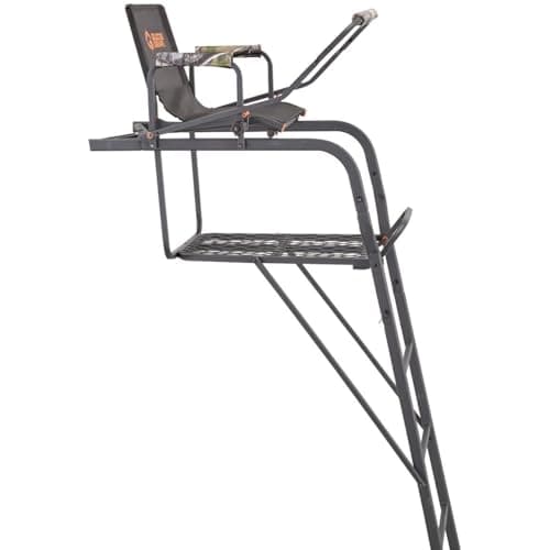 Guide Gear 15.5' Ladder Tree Stand for Hunting with Mesh Seat, Hunting Gear, Equipment, and Accessories