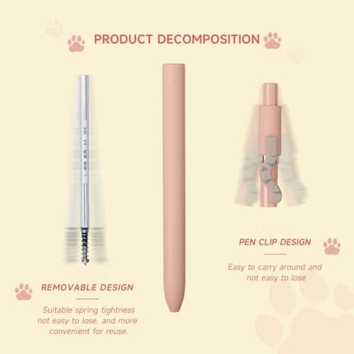 UIXJODO Cat Pens, 4 Pcs 0.5mm Cute Kawaii Black Ink Pens Fine Point Smooth Writing Pen, High-End Series Cat's Tail Retractable Pen for Journaling Note Taking (4 Pcs Cat) B0BRFT21L7