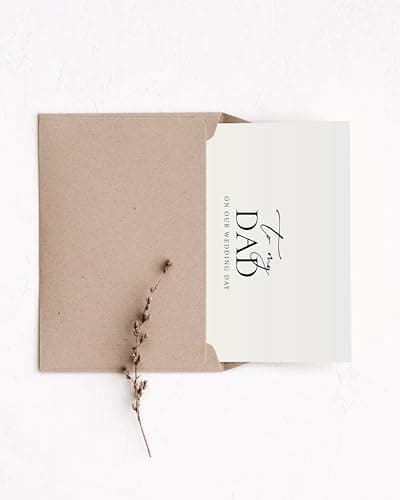 Set of 2 Wedding Day Card for Parents, To My Dad and Mom On Our Wedding Day, Parents Of The Bride/Groom Gifts. （Dad/Mom A）