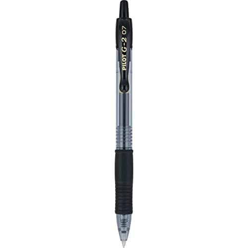 PILOT G2 Premium Refillable & Retractable Rolling Ball Gel Pens, Fine Point, Black Ink, 12 Count (Pack of 1) (31020)