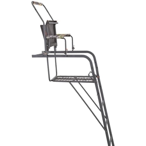 Guide Gear 15.5' Ladder Tree Stand for Hunting with Mesh Seat, Hunting Gear, Equipment, and Accessories