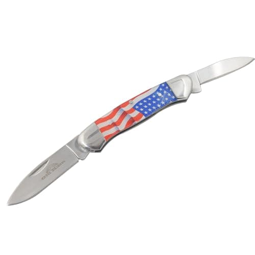 Blade Manual Folding Split Joint Outdoor Hunting EDC Camping Canoe Knife (USA Flag)