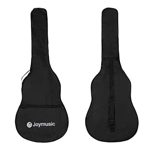 Joymusic 38 inch black beginner acoustic guitar,bundle with a strap with picks holder,digital tuner, set strings, capo,cleaning cloth,6 picks,gig bag.（JG-38C,BK）