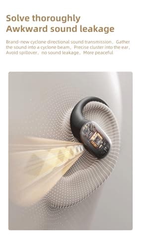 Open Ear Headphones, Over-Ear Earbuds with Ergonomic Ear Hooks, Bluetooth Headphones 5.4, 36 Hours Playback time, IPX5 Waterproof Touch Control Suitable for Cycling, Running, and Exercising (White)