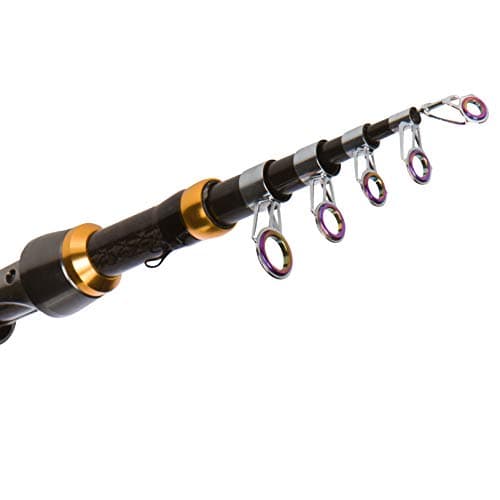 High Altitude Brands Lightweight Portable Telescopic Fishing Pole, Case and Available with Spinning Reel Rod Combo, Motorcycle, Car, Hiking, Backpacking, Wheelchair Travel Gear, Collapsible Poles