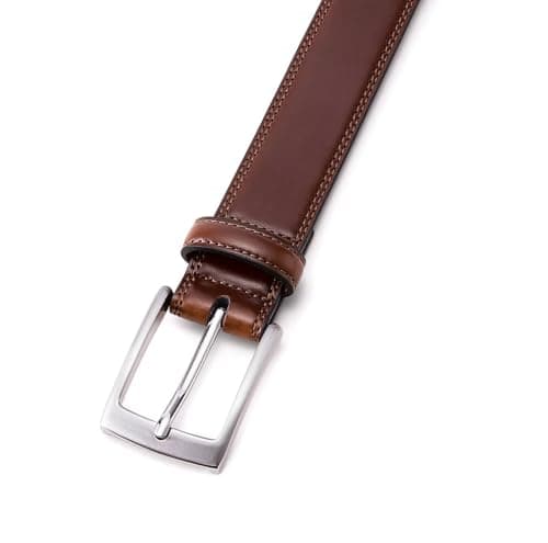 MILORDE Men's Genuine Leather Dress Belt, Handmade, 100% Cow Leather, Fashion & Classic Designs for Work Business and Casual