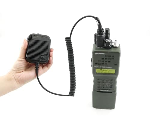 6 Pin PTT Adapter Handheld Microphone Shoulder Speaker Compatible with PRC152/163 Two Way Radio