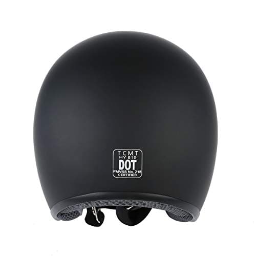TCMT Adult Motorcycle 3/4 Open Face Helmet With Visor Cafe Racer Cruiser DOT Approved Size L