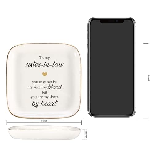 Scwhousi Ring Dish Jewelry Tray for Friend Mom Sister Maid of Honor,Birthday Mother's Day Christmas Gifts