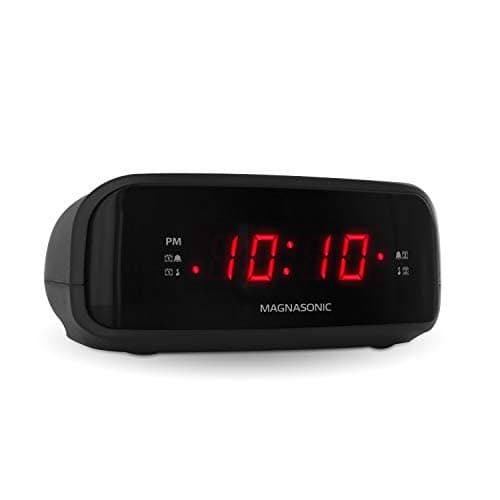Magnasonic Digital AM/FM Clock Radio with Battery Backup, Dual Alarm, Sleep & Snooze Functions, Display Dimming Option (EAAC200)